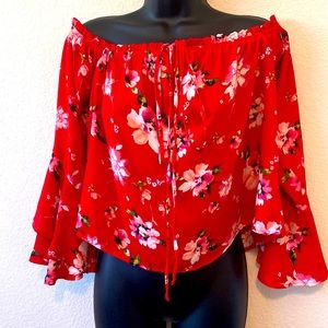 Floral Off Shoulders Top-Forever 21